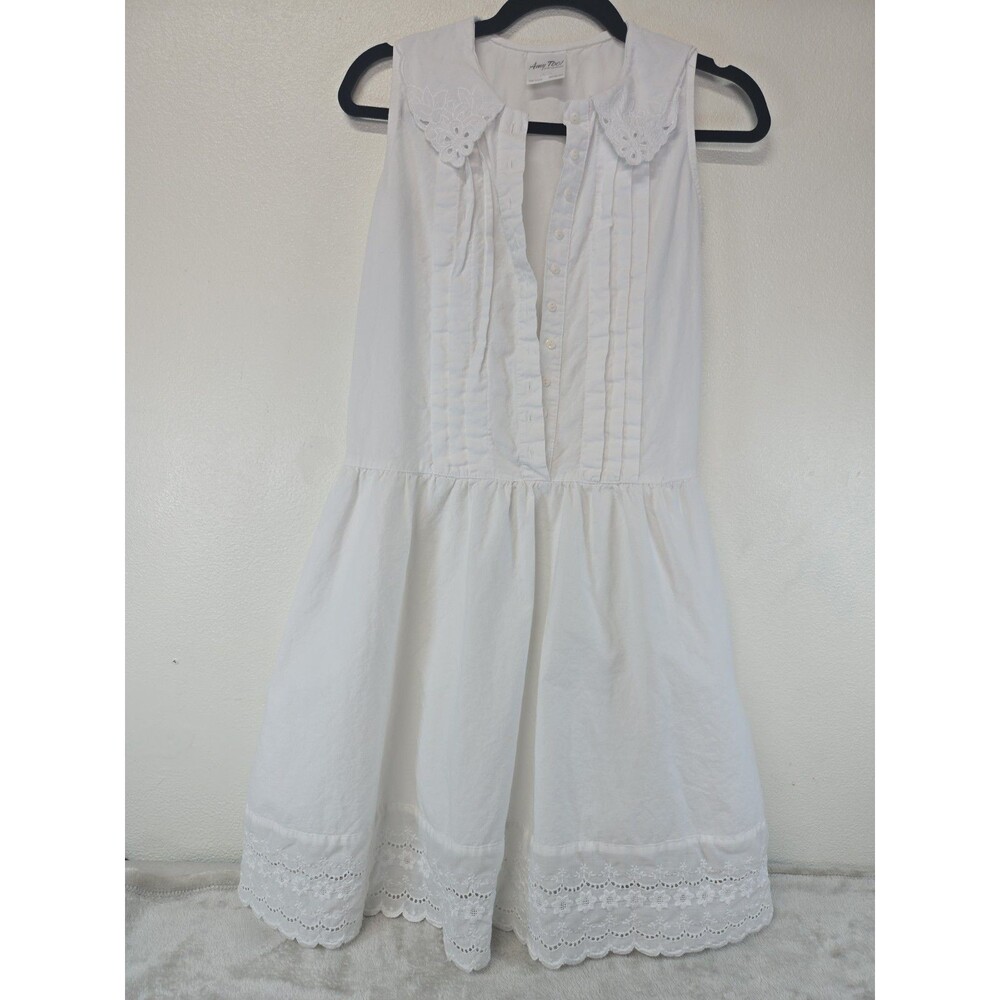 Vintage 80s Amy Too Byer California White Eyelet Lace Dress Cottagecore Coquette